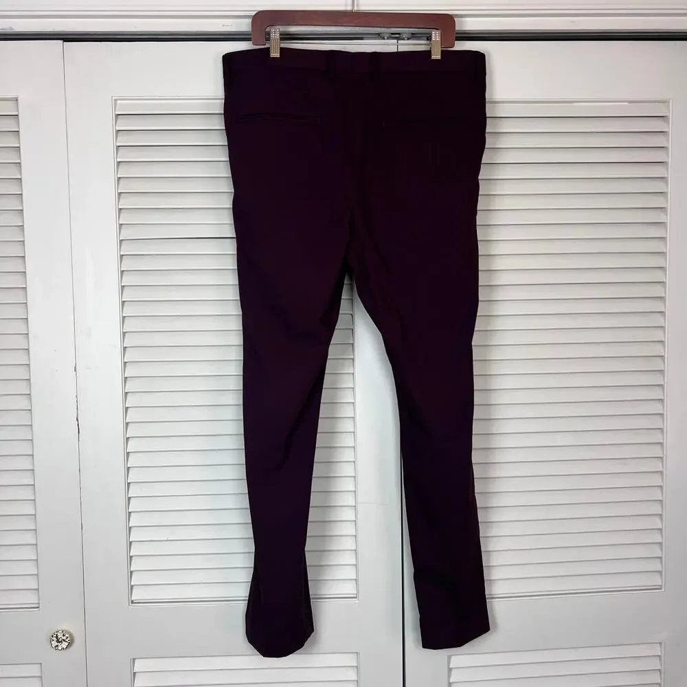 H&M Burgundy Skinny Fit Stretch Dress Pants Mens 40 Regular - Picture 5 of 7